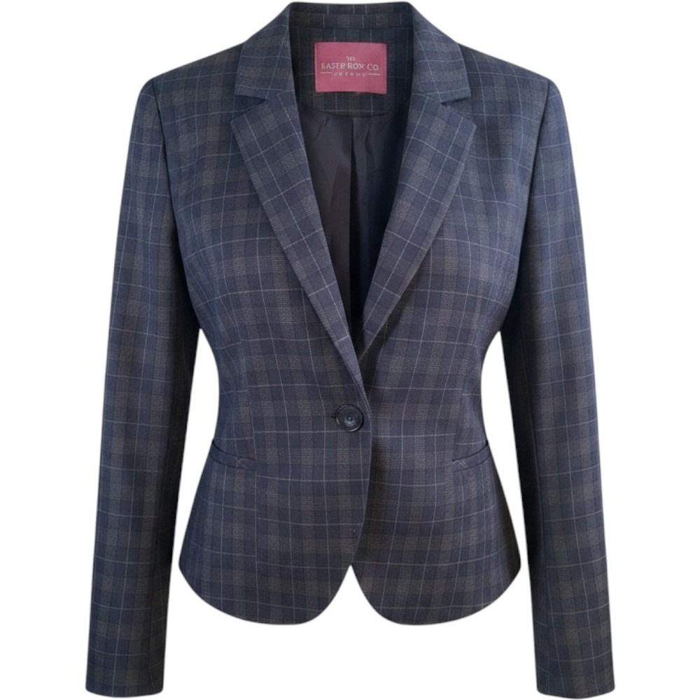 The Savile Row Co London Blazer Womens Small Plaid Elbow Patches Preppy Heritage